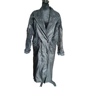 Vintage Wilson's Leather Women's Size PS Black Leather Trench Coat
